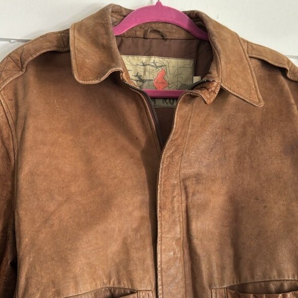 Vintage Burma Run leather bomber jacket size medium 35 years old - Picture 3 of 6